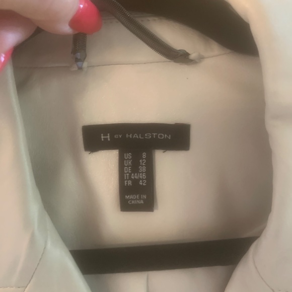 H by Halston Gray Moto Leather Jacket sz 8 - Picture 5 of 8